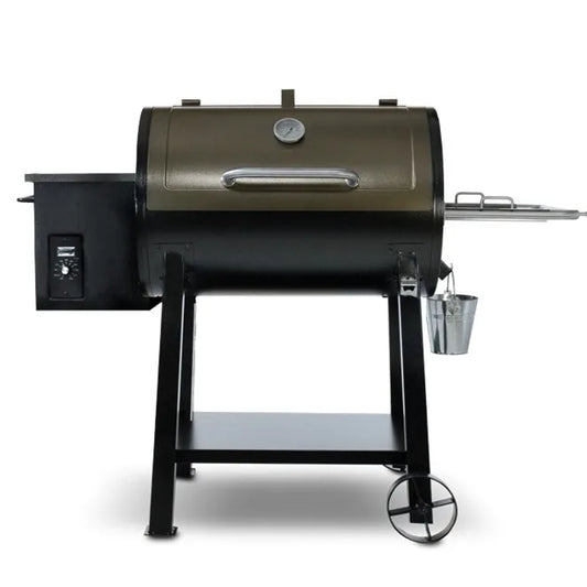 Deluxe Wood Pellet Smoker Grill with Rolling Cart – Outdoor Charcoal BBQ with Digital Controls - stirhaus