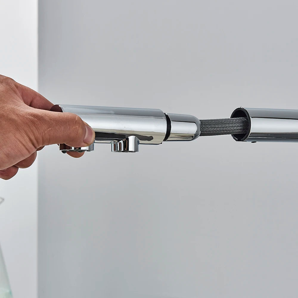 3-Way Kitchen Faucet – Dual Handle Pull-Out Filter Tap for Hot, Cold & Purified Water - stirhaus
