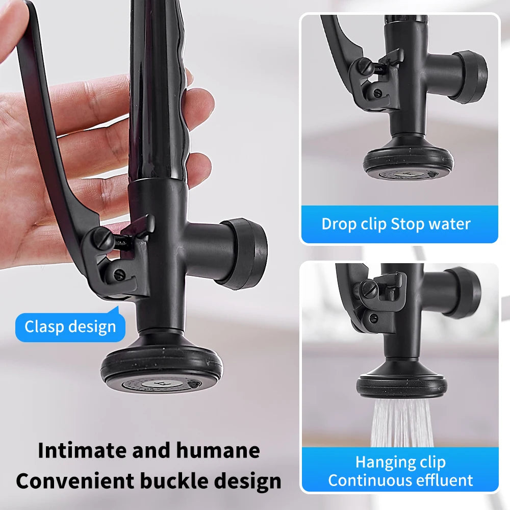 Chrome Brass Kitchen Faucet – Tall Pull-Out Spray, 360° Swivel, Single Handle Mixer (MH-4829) - stirhaus