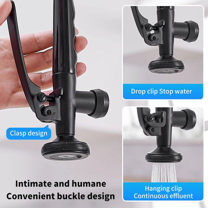Chrome Brass Kitchen Faucet – Tall Pull-Out Spray, 360° Swivel, Single Handle Mixer (MH-4829) - stirhaus