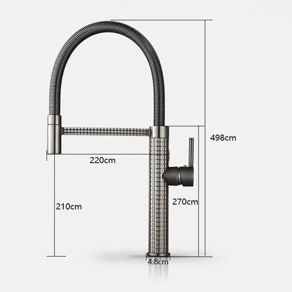 Matte Kitchen Faucet – Brass Single Handle Pull-Down Spring Sink Tap - stirhaus