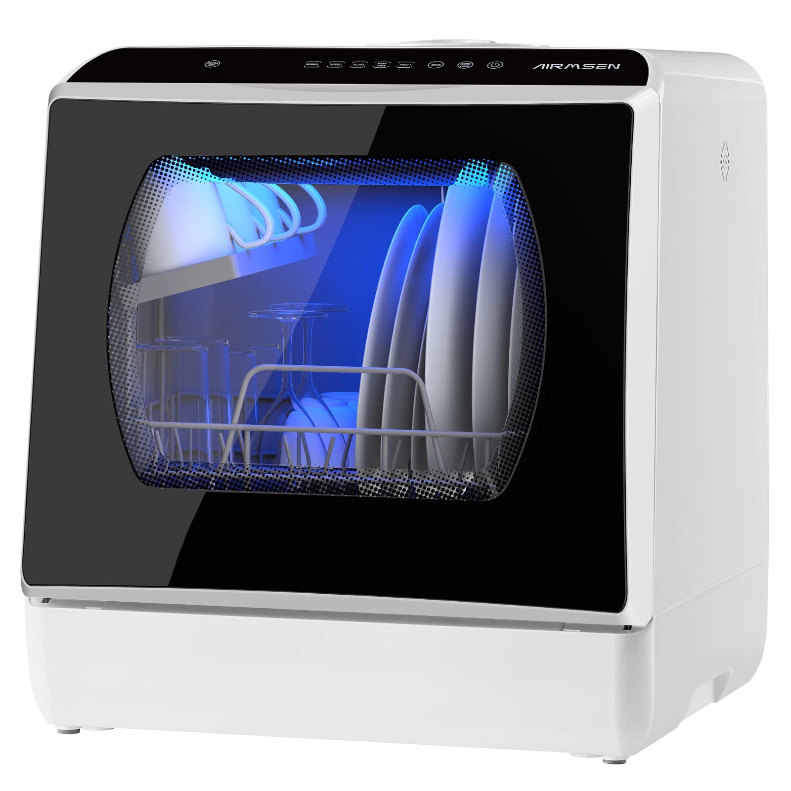 Portable Countertop Dishwasher – 6 Wash Programs, Dual Water Supply, Auto Drying, Compact for Kitchen, RV, Apartment - stirhaus