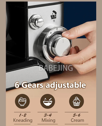 5L Stand Mixer with Dough Hook, Whisk & Beater – 1200W Automatic Kneading Machine - stirhaus