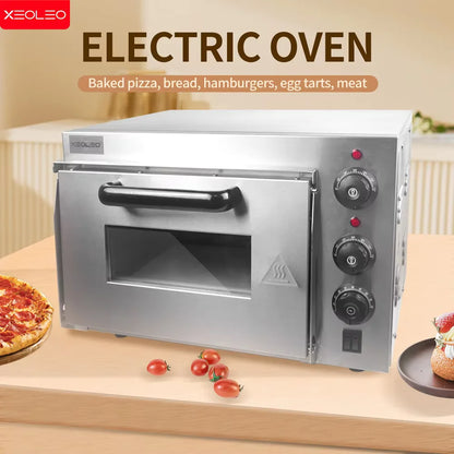 13" Electric Pizza Oven with Stone – 2500W Commercial Stainless Steel Baking Oven - stirhaus