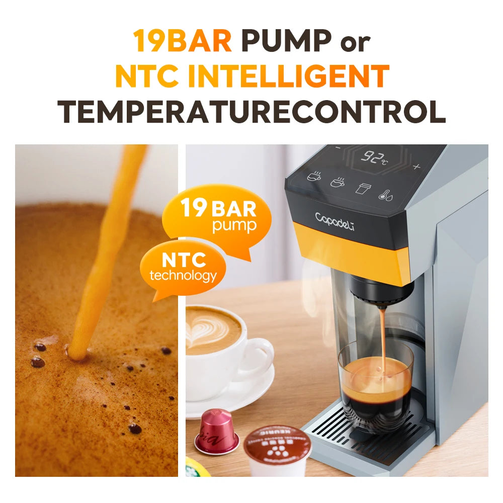 4-in-1 Capsule Coffee Machine with 19-Bar Pressure – Compatible with Pods & Ground Coffee - stirhaus