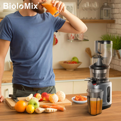 Cold Press Juicer with Wide Feed Chute – 200W Slow Masticating Juice Extractor - stirhaus