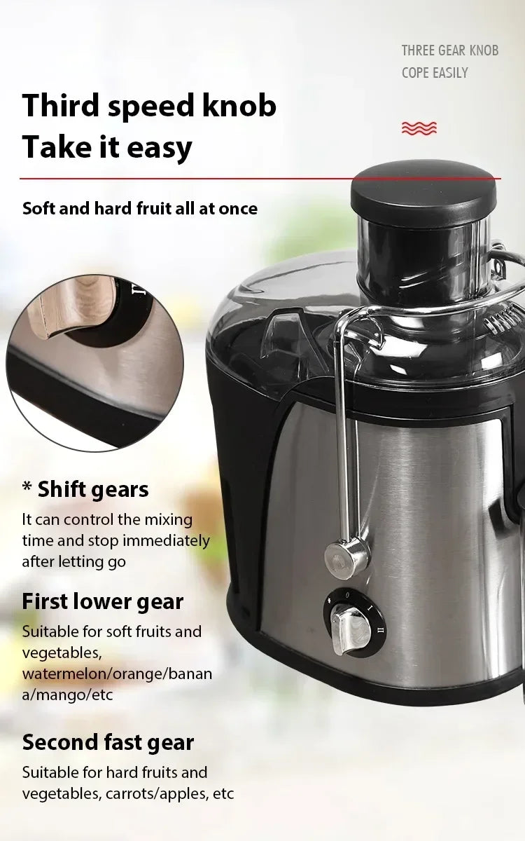 Stainless Steel Centrifugal Juicer with 3" Wide Chute, 2 Speeds & Auto Pulp Ejection - stirhaus