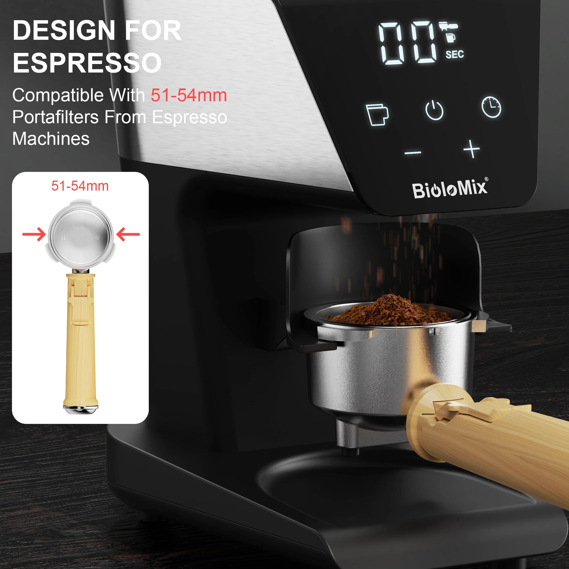 Automatic Burr Coffee Grinder BG706 – 30 Grind Settings, Conical Burr, LCD Timer - stirhaus