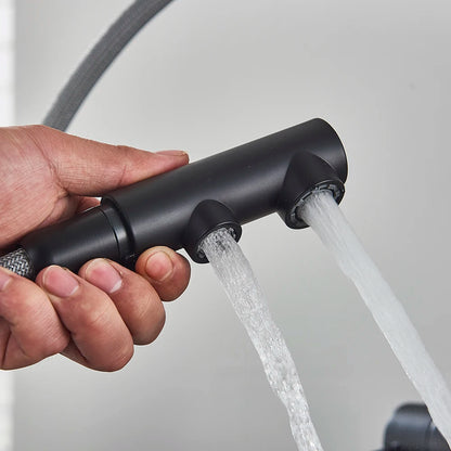 3-Way Kitchen Faucet – Dual Handle Pull-Out Filter Tap for Hot, Cold & Purified Water - stirhaus