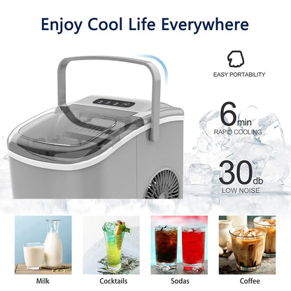 Portable Countertop Ice Maker – 26 lbs/Day Bullet Ice Machine with Self-Cleaning - stirhaus