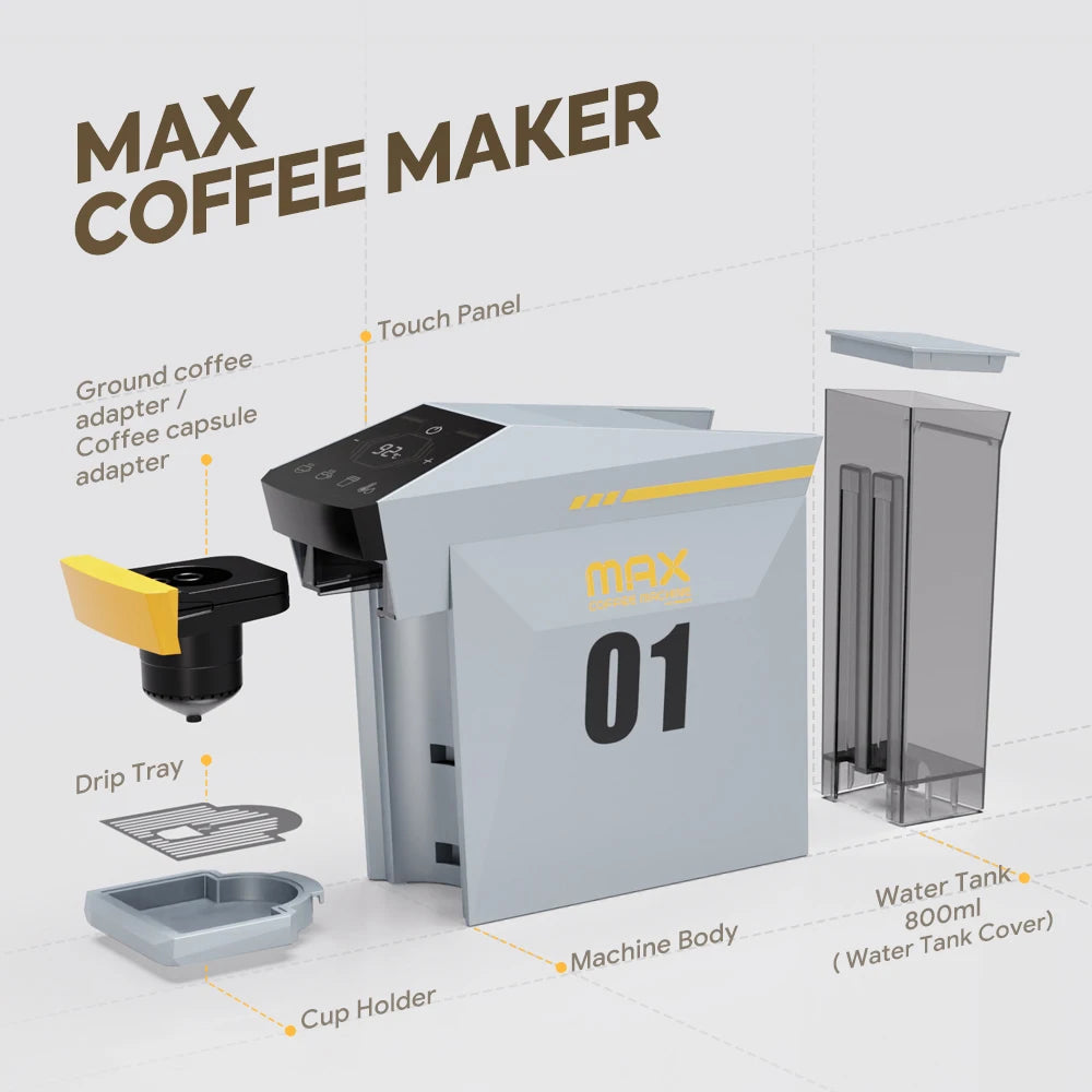 4-in-1 Capsule Coffee Machine with 19-Bar Pressure – Compatible with Pods & Ground Coffee - stirhaus