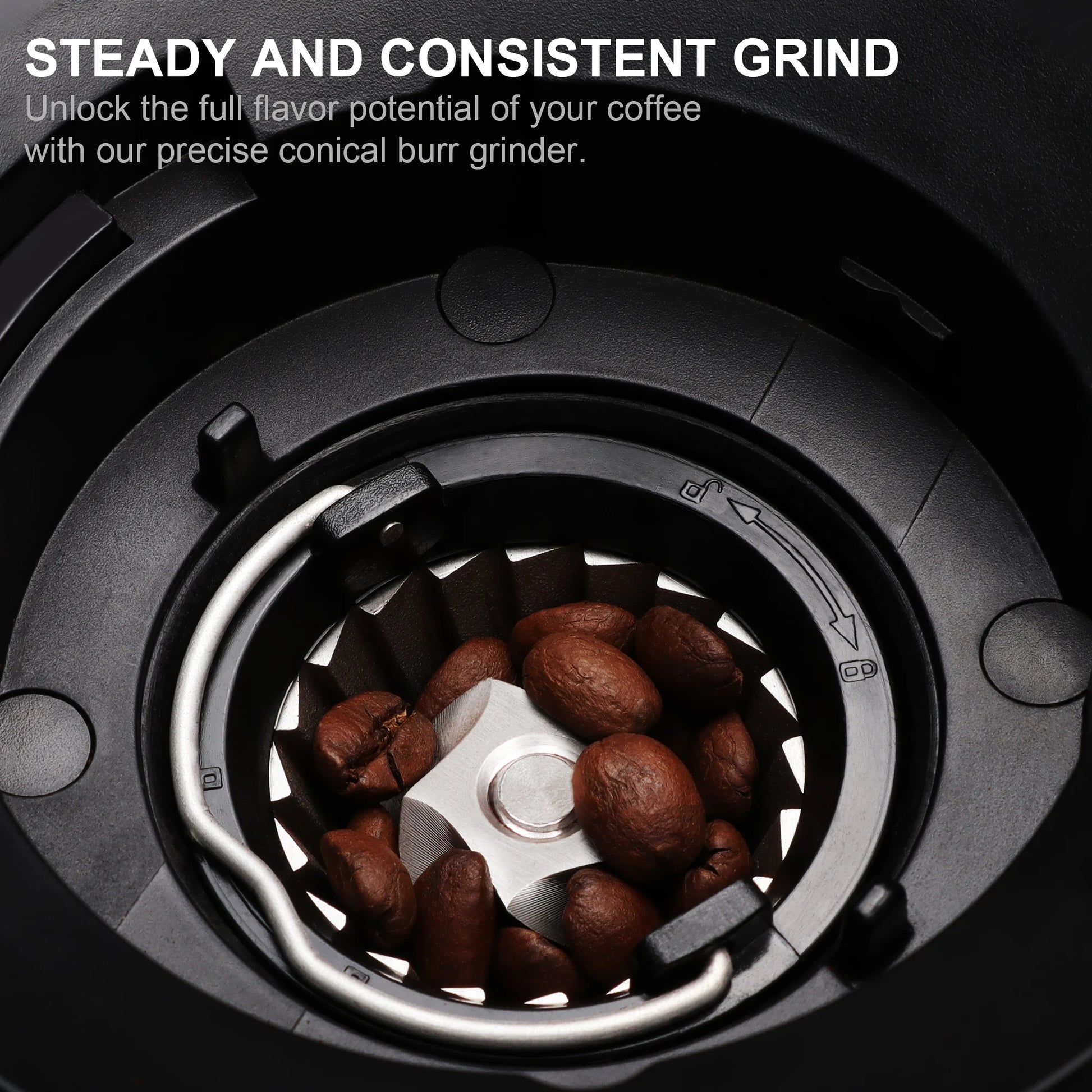 Automatic Burr Coffee Grinder BG706 – 30 Grind Settings, Conical Burr, LCD Timer - stirhaus