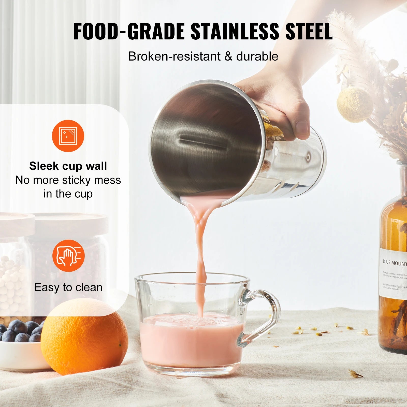 Double-Head Milkshake Maker – 3-Speed Stainless Steel Drink Mixer, 820ml Cups - stirhaus
