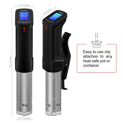 Wi-Fi Sous Vide Precision Cooker – 1000W Immersion Circulator with Digital Controls - stirhaus