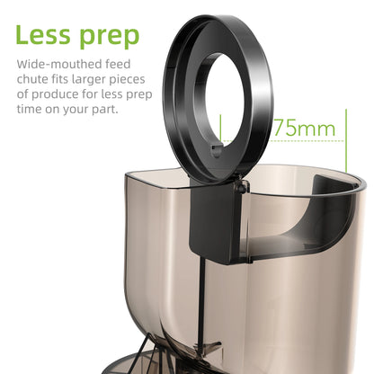 Cold Press Juicer with Wide Feed Chute – 200W Slow Masticating Juice Extractor - stirhaus