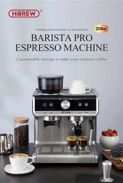 20-Bar Commercial Espresso Machine with Grinder & Barista Kit – Professional Coffee Maker - stirhaus