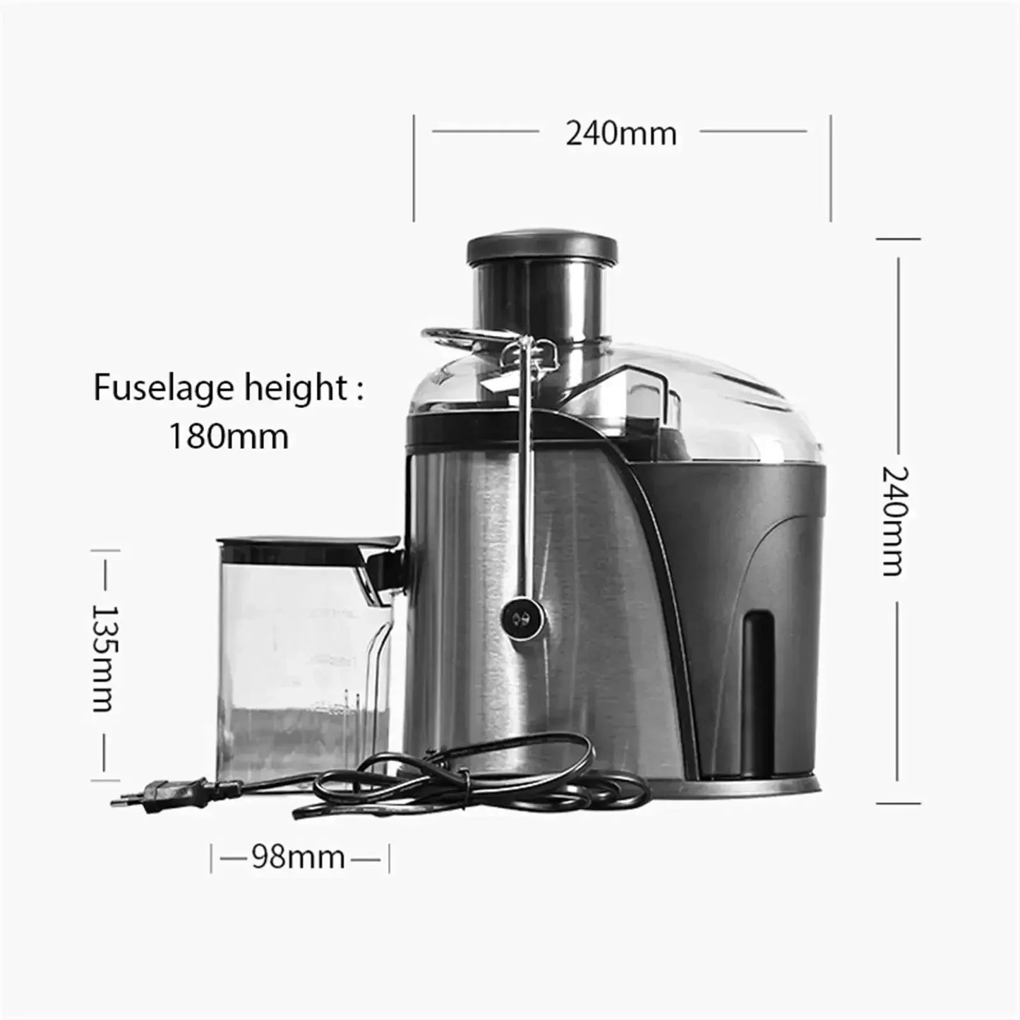 Stainless Steel Centrifugal Juicer with 3" Wide Chute, 2 Speeds & Auto Pulp Ejection - stirhaus