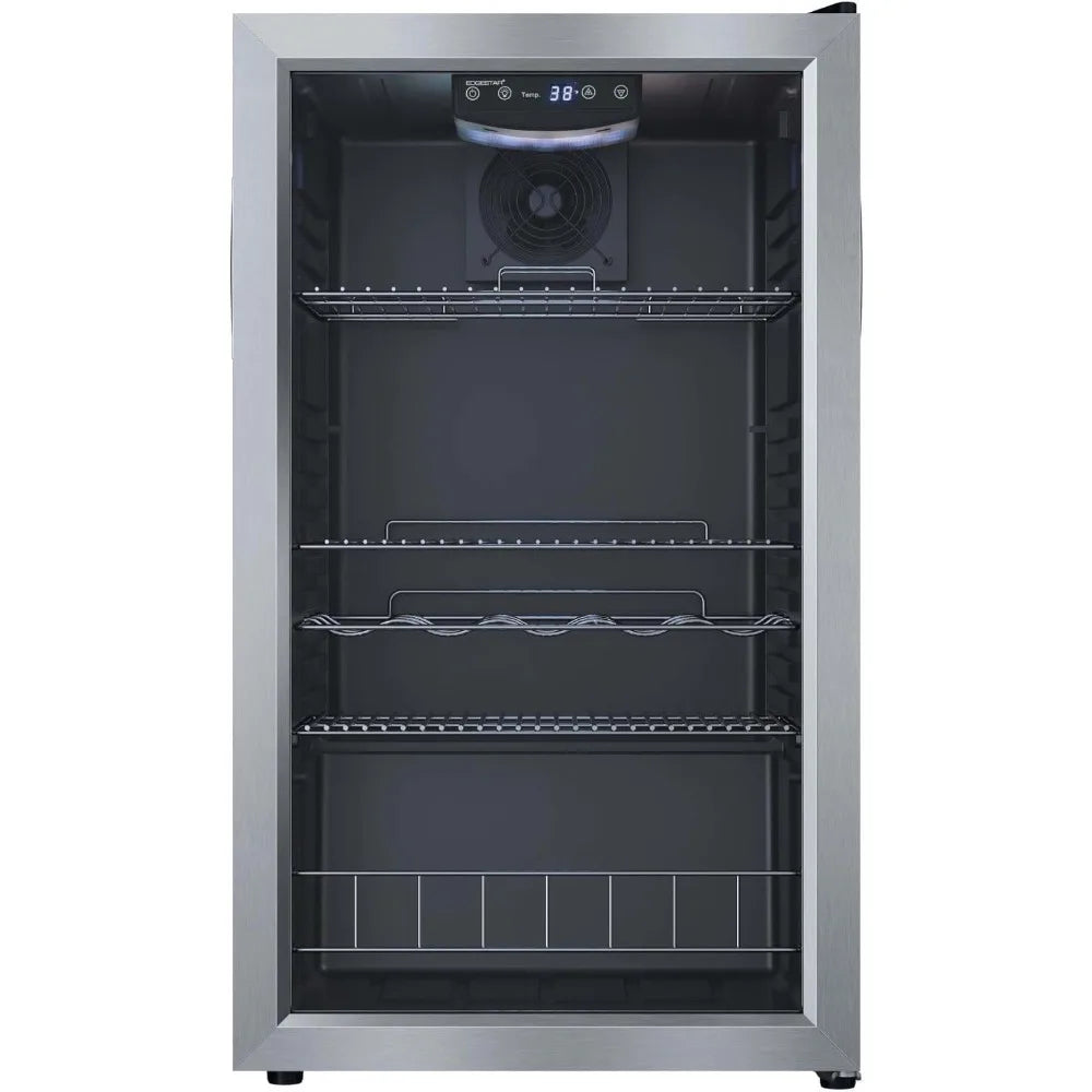 105-Can Beverage Cooler with Glass Door & Digital Thermostat – Compact Drink Fridge - stirhaus