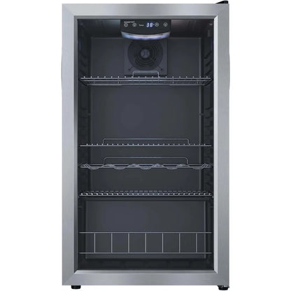 105-Can Beverage Cooler with Glass Door & Digital Thermostat – Compact Drink Fridge - stirhaus