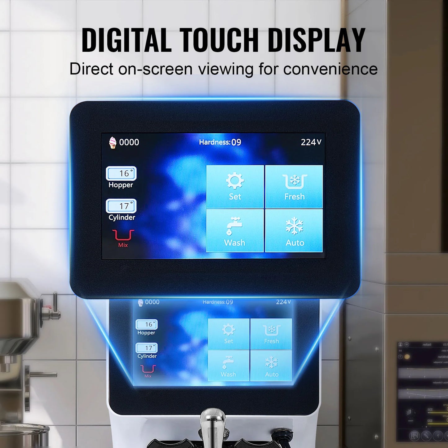 Commercial Soft Serve Ice Cream Machine – Single Flavor Countertop Maker with Touch Screen & Auto Clean - stirhaus