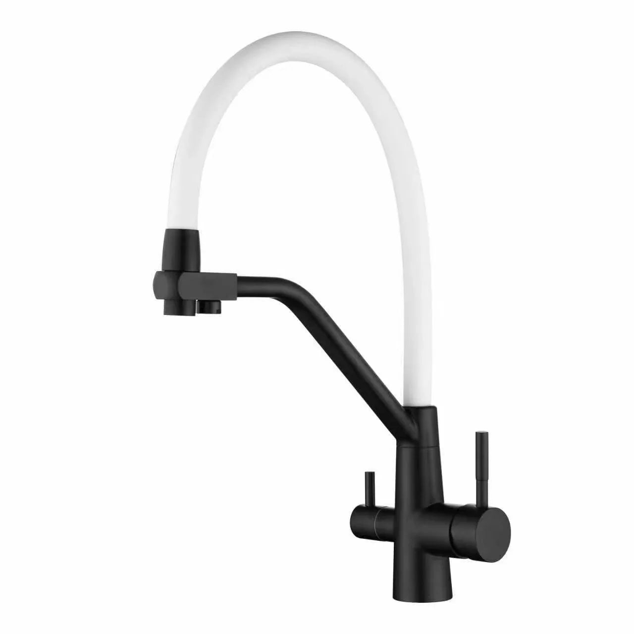 Stainless Steel Kitchen Faucet with Filtered Water, Dual Handle Hot & Cold Mixer - stirhaus