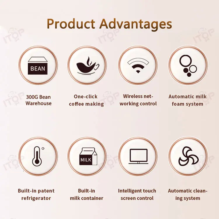 Fully Automatic Coffee Maker with Milk Refrigerator & Touchscreen – 11 Coffee Types, 19-Bar Pressure - stirhaus