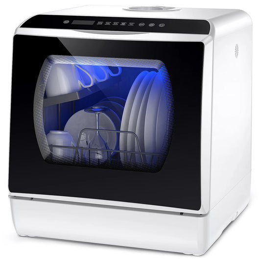 Portable Countertop Dishwasher – 6 Wash Programs, Dual Water Supply, Auto Drying, Compact for Kitchen, RV, Apartment - stirhaus