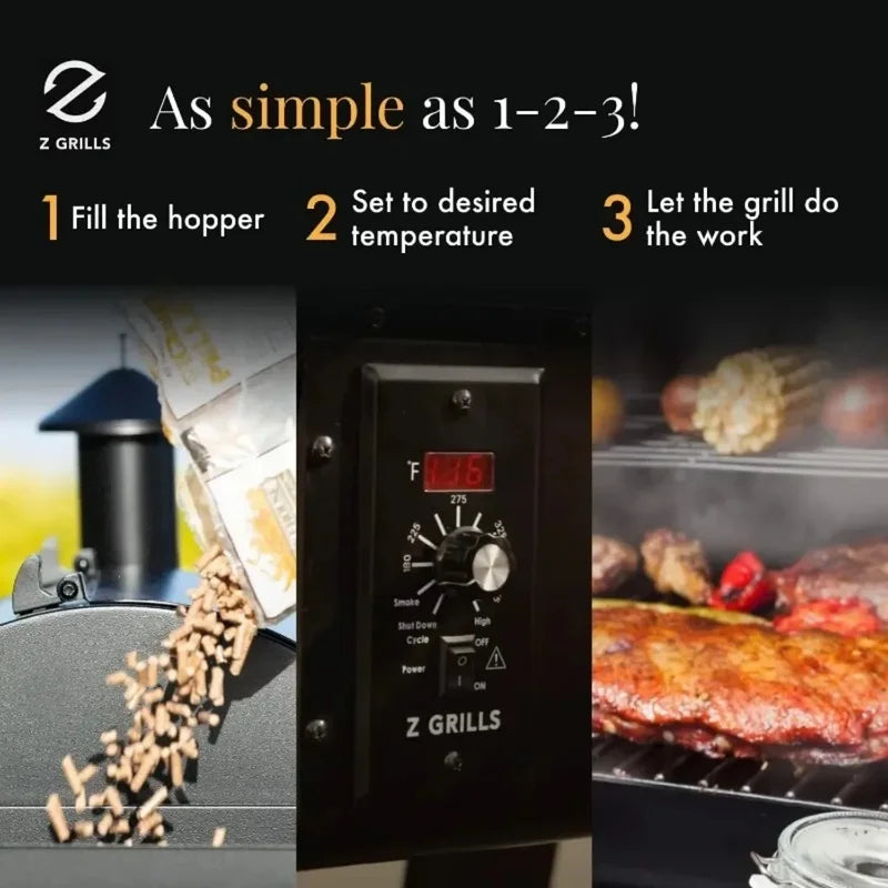 Wood Pellet Grill Smoker with PID Controller – 700 sq. in. BBQ Grill with Meat Probes & Rain Cover - stirhaus