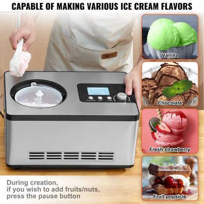 2-Quart Automatic Ice Cream Maker with Built-In Compressor – Frozen Yogurt & Sorbet Machine - stirhaus