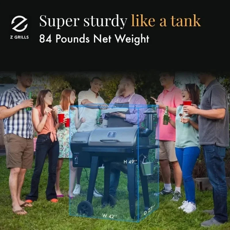 Wood Pellet Grill Smoker with PID Controller – 700 sq. in. BBQ Grill with Meat Probes & Rain Cover - stirhaus