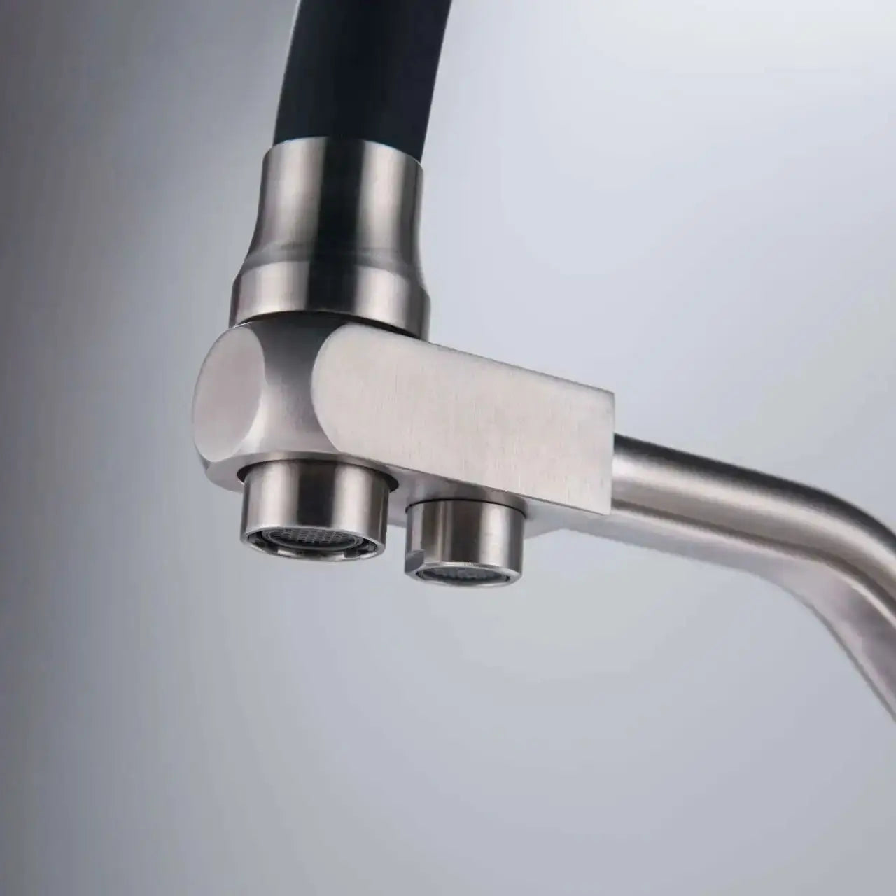 Stainless Steel Kitchen Faucet with Filtered Water, Dual Handle Hot & Cold Mixer - stirhaus