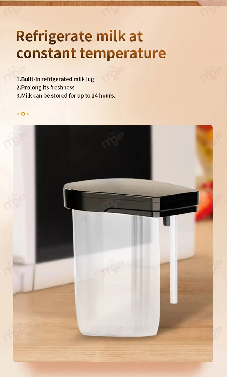 Fully Automatic Coffee Maker with Milk Refrigerator & Touchscreen – 11 Coffee Types, 19-Bar Pressure - stirhaus