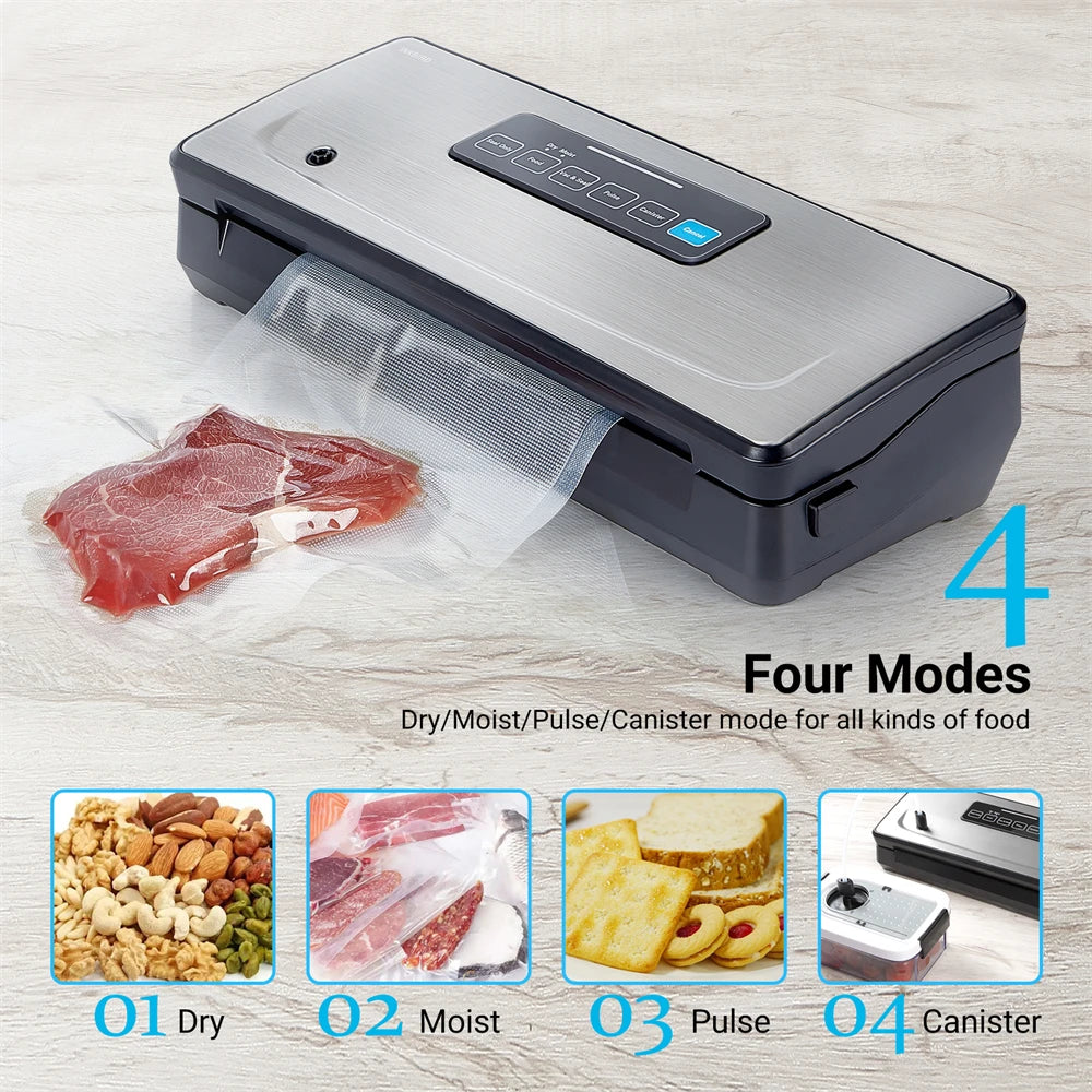 Vacuum Sealer Machine with Cutter & 4 Modes – Food Storage & Sous Vide, 30cm Seal, -85kpa Pump - stirhaus