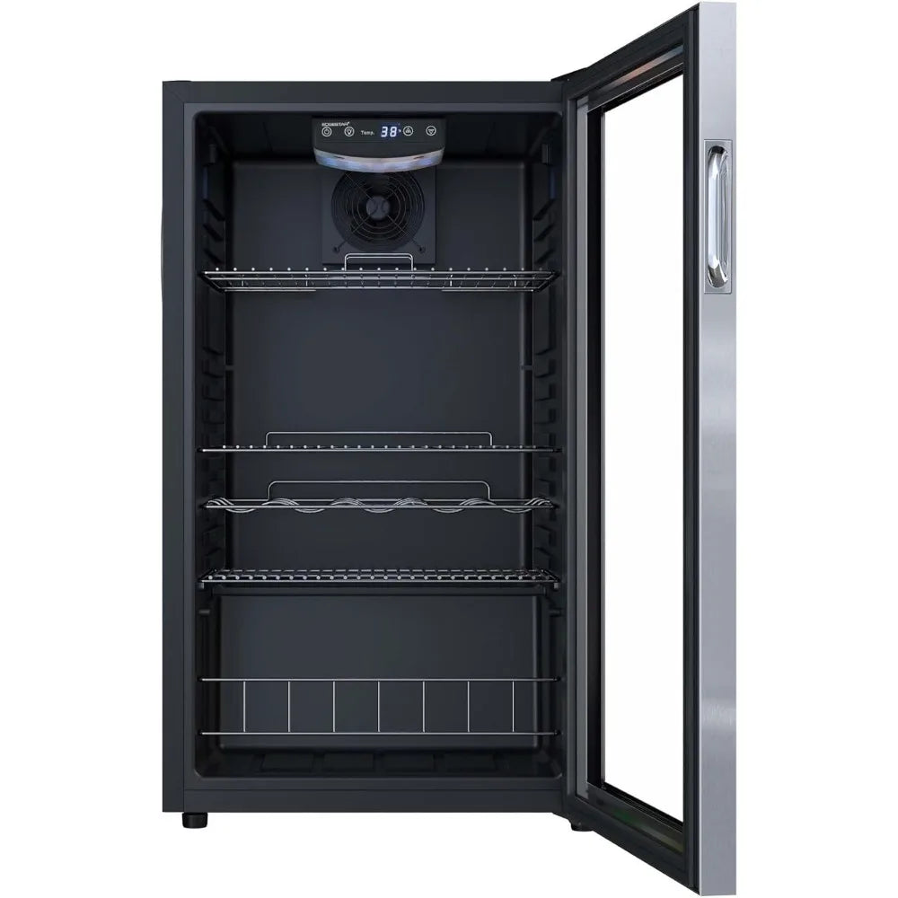105-Can Beverage Cooler with Glass Door & Digital Thermostat – Compact Drink Fridge - stirhaus