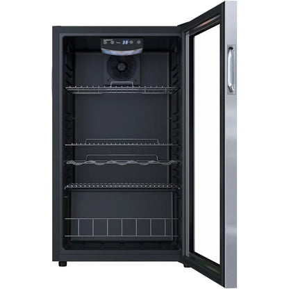 105-Can Beverage Cooler with Glass Door & Digital Thermostat – Compact Drink Fridge - stirhaus