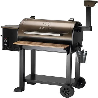 Wood Pellet Grill Smoker with PID Controller – 700 sq. in. BBQ Grill with Meat Probes & Rain Cover - stirhaus