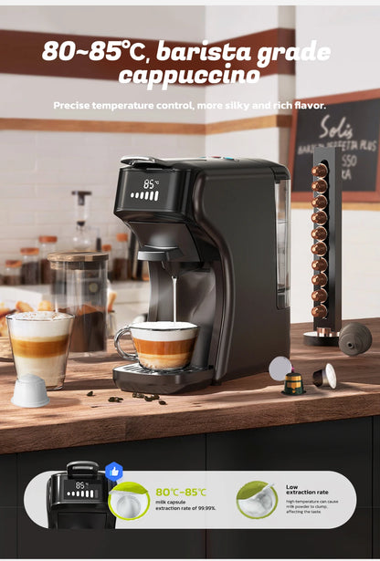 6-in-1 Capsule Coffee Machine – Espresso, Cappuccino & More, Hot & Cold Brew, 20 Bar Pressure - stirhaus