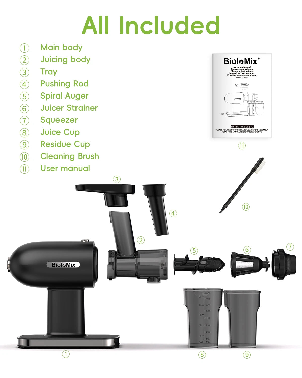 Cold Press Slow Juicer Machine – High Juice Yield, Quiet Motor & Easy Clean - stirhaus