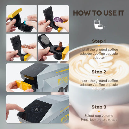 4-in-1 Capsule Coffee Machine with 19-Bar Pressure – Compatible with Pods & Ground Coffee - stirhaus