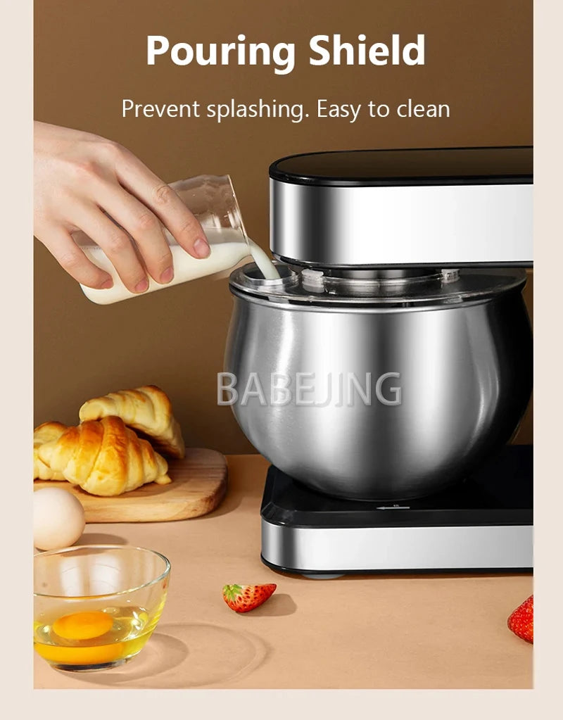 5L Stand Mixer with Dough Hook, Whisk & Beater – 1200W Automatic Kneading Machine - stirhaus