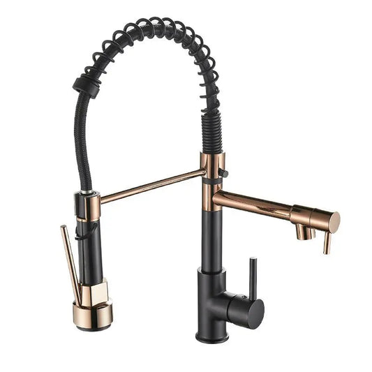 Stainless Steel Kitchen Faucet – Single Handle 360° Spring Spout Mixer - stirhaus