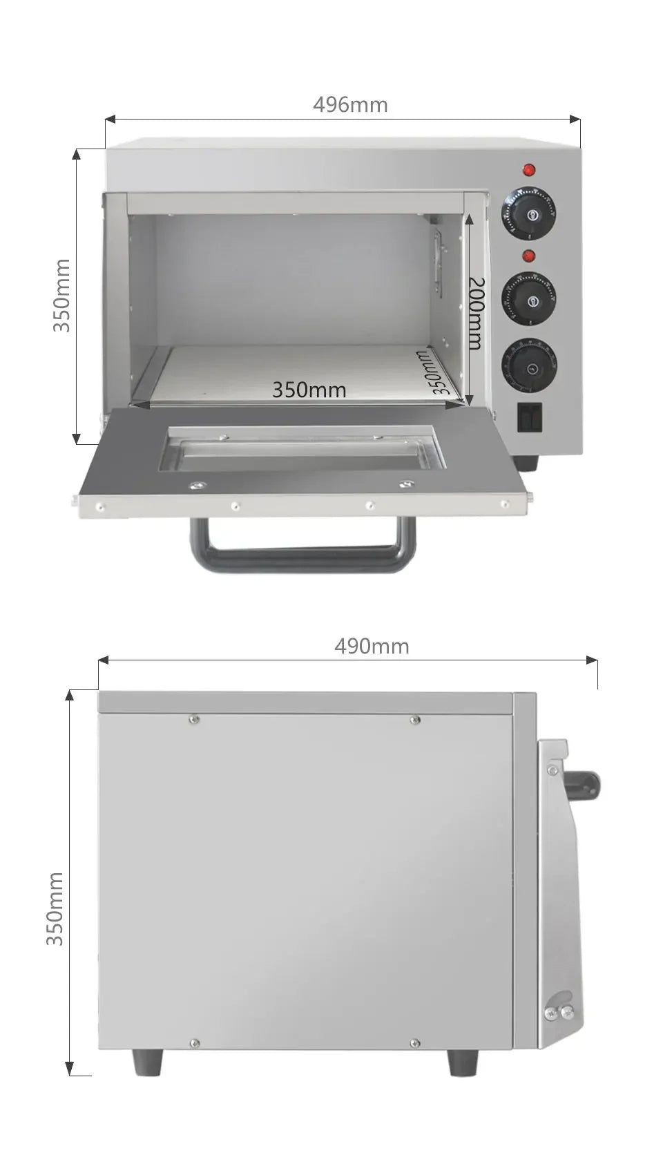 13" Electric Pizza Oven with Stone – 2500W Commercial Stainless Steel Baking Oven - stirhaus