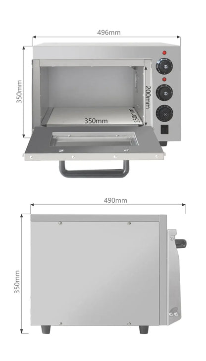 13" Electric Pizza Oven with Stone – 2500W Commercial Stainless Steel Baking Oven - stirhaus