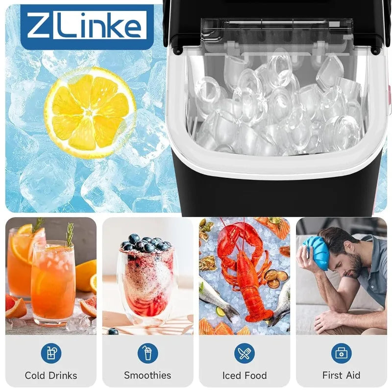 Countertop Ice Maker – 26 lb/Day Portable Machine with Self-Cleaning & Basket - stirhaus