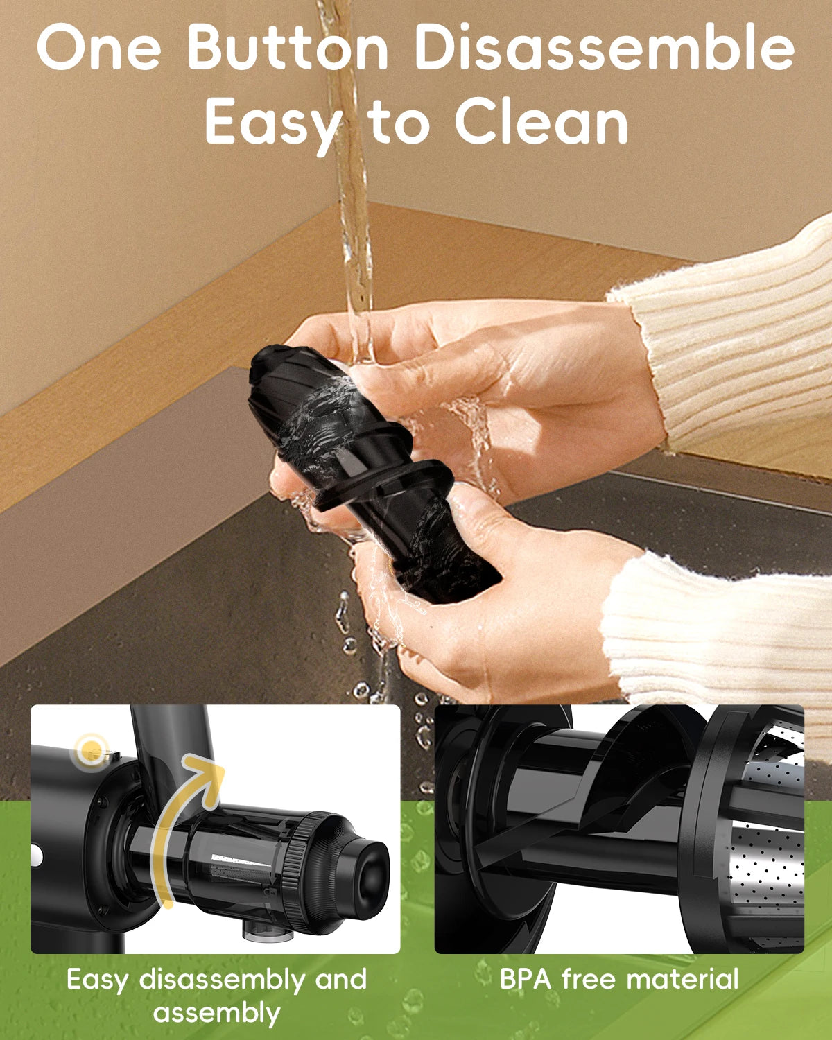 Cold Press Slow Juicer Machine – High Juice Yield, Quiet Motor & Easy Clean - stirhaus