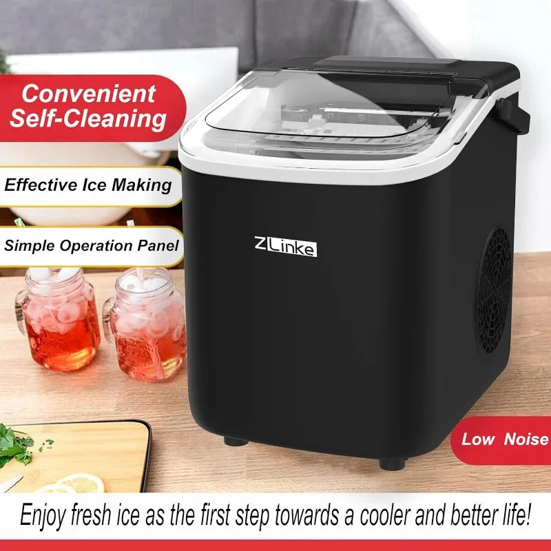 Countertop Ice Maker – 26 lb/Day Portable Machine with Self-Cleaning & Basket - stirhaus
