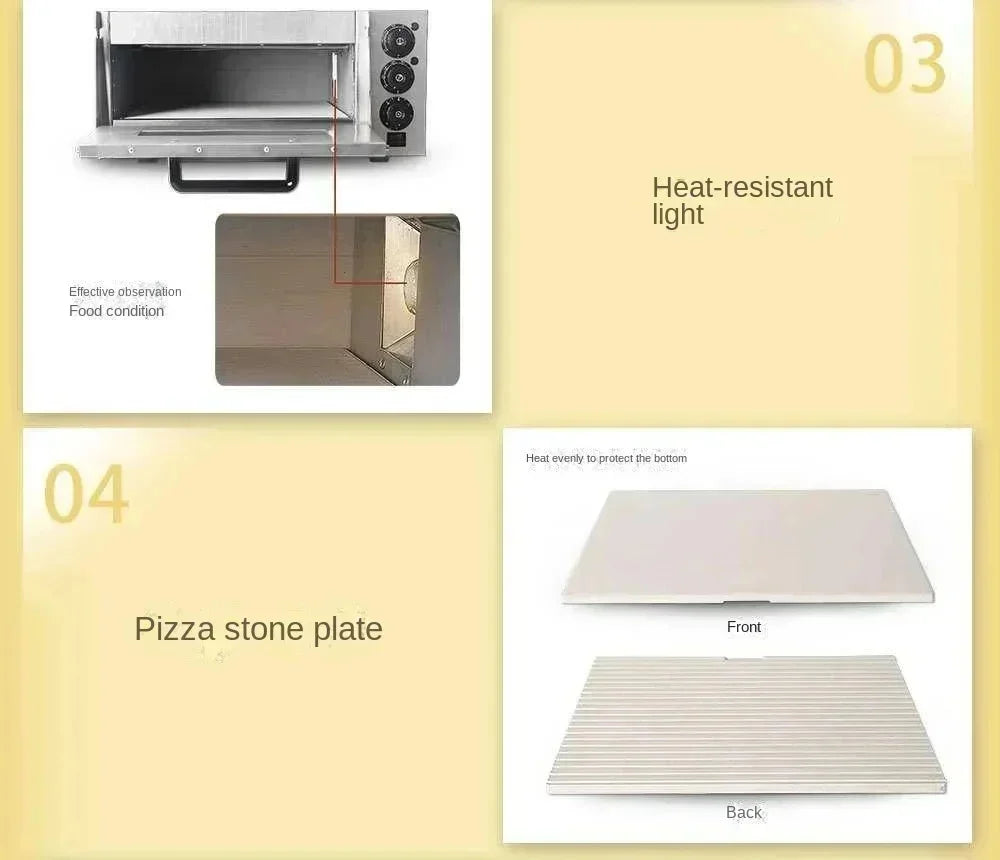 20L Commercial Stainless Steel Pizza Oven – Single Layer, 220V, 2000W - stirhaus