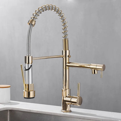Stainless Steel Kitchen Faucet – Single Handle 360° Spring Spout Mixer - stirhaus