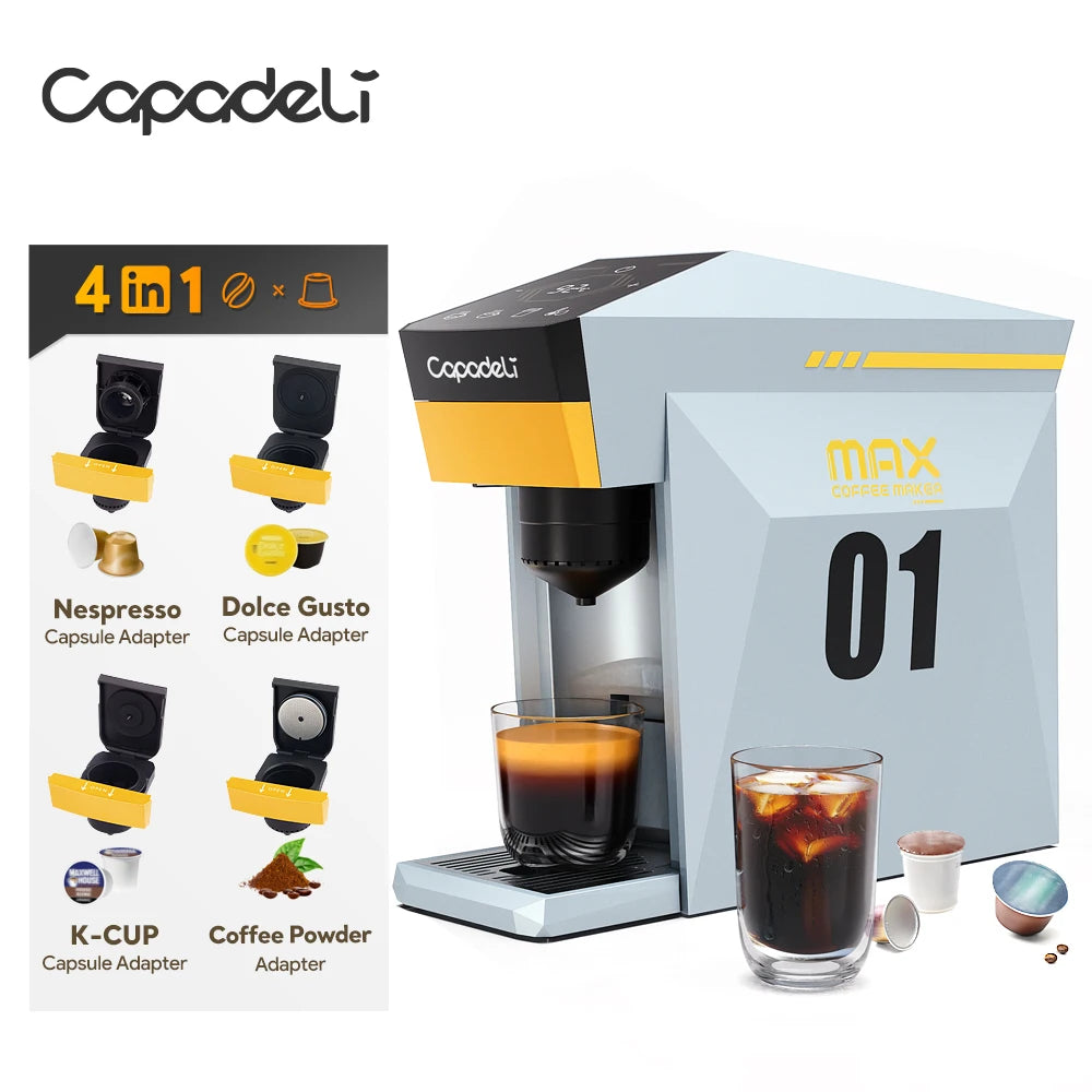 4-in-1 Capsule Coffee Machine with 19-Bar Pressure – Compatible with Pods & Ground Coffee - stirhaus