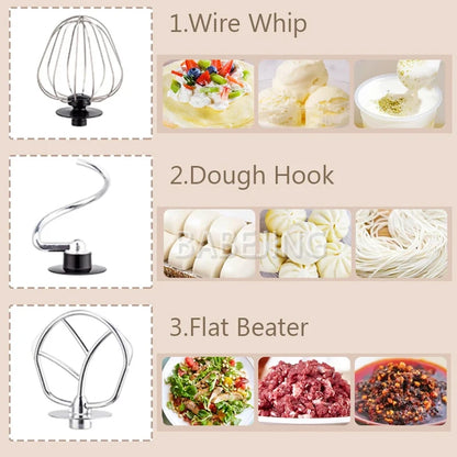 5L Stand Mixer with Dough Hook, Whisk & Beater – 1200W Automatic Kneading Machine - stirhaus